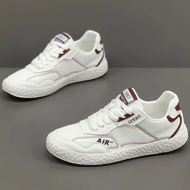 2025夏季男士新款潮流软底轻便网面休闲小白鞋平底开车鞋透气网鞋