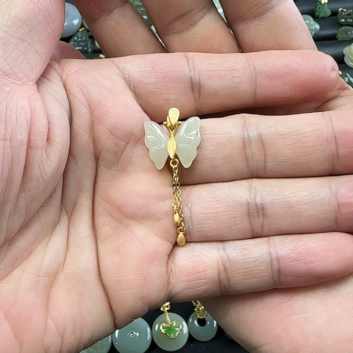 和田玉吊坠(不含链)银S925镶嵌