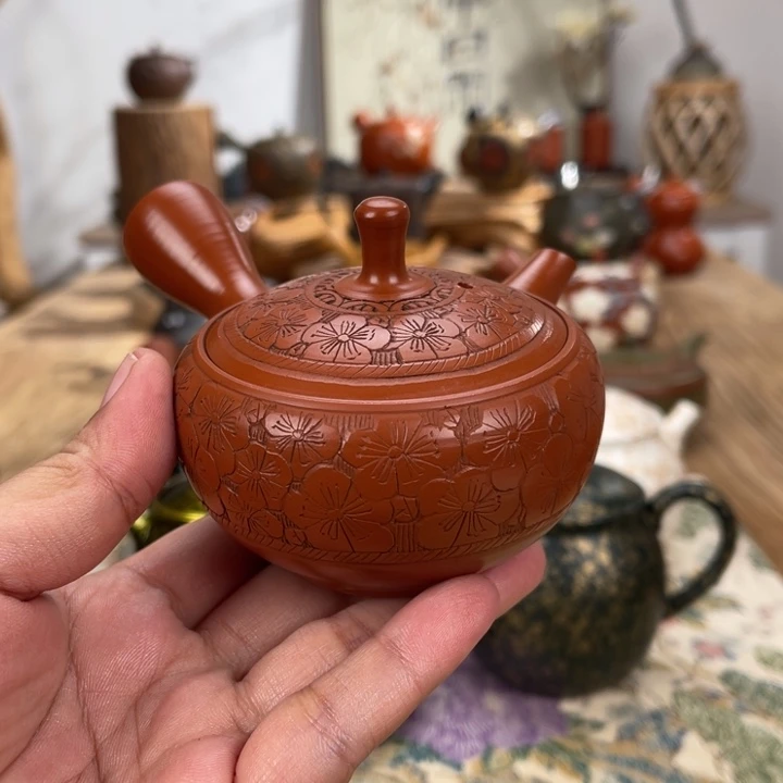 常滑玉龍昭刻合作茶壶