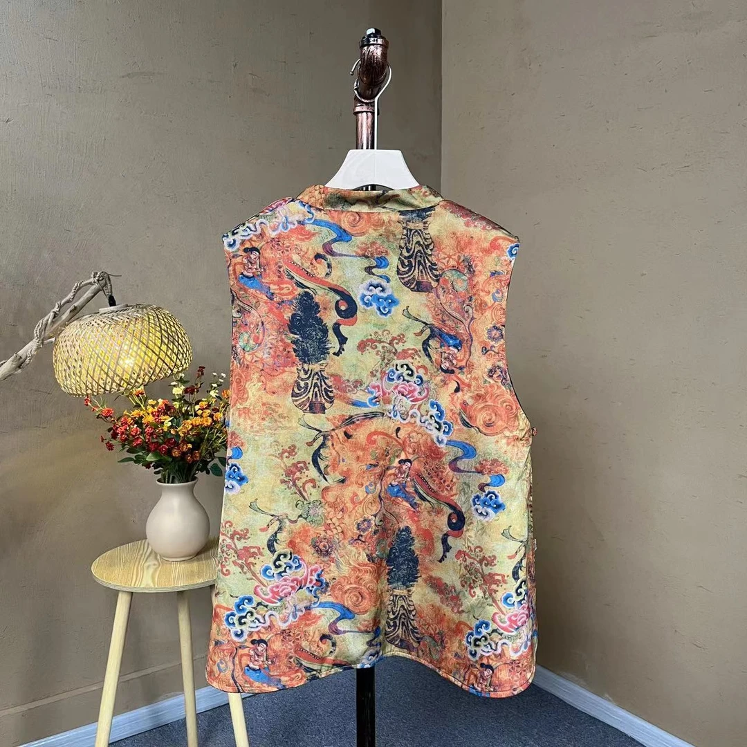 [大季原创]A034衣长70休闲国风双面盘国风马夹绣花