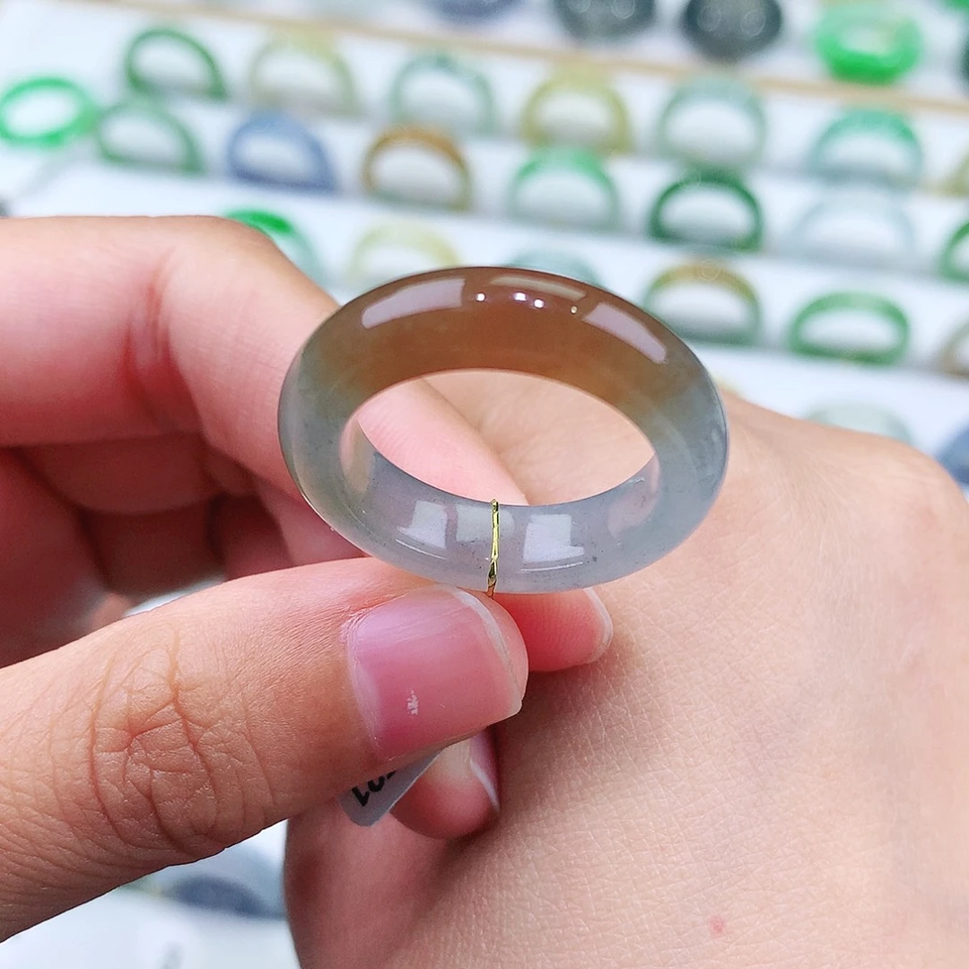 翡翠戒指未镶嵌20号冰润红翡