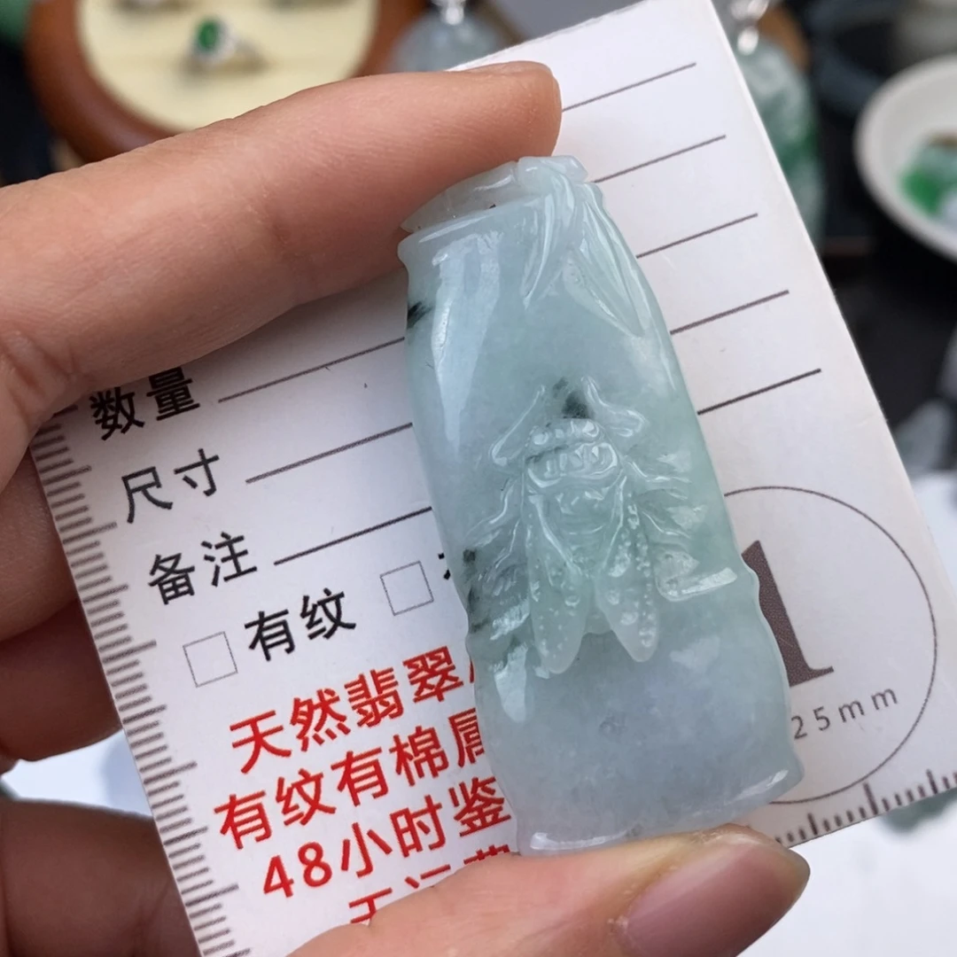 翡翠未镶嵌颈饰竹子