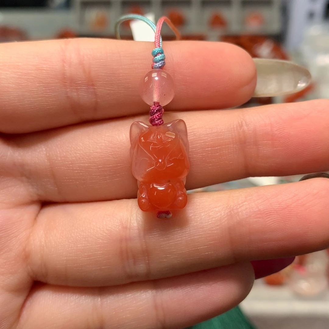 【闪购商品】南红玛瑙狐狸挂件未镶嵌