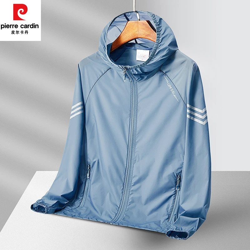 皮尔卡丹夏季男女同款轻薄透气防晒衣外套户外服装连帽登山钓鱼服