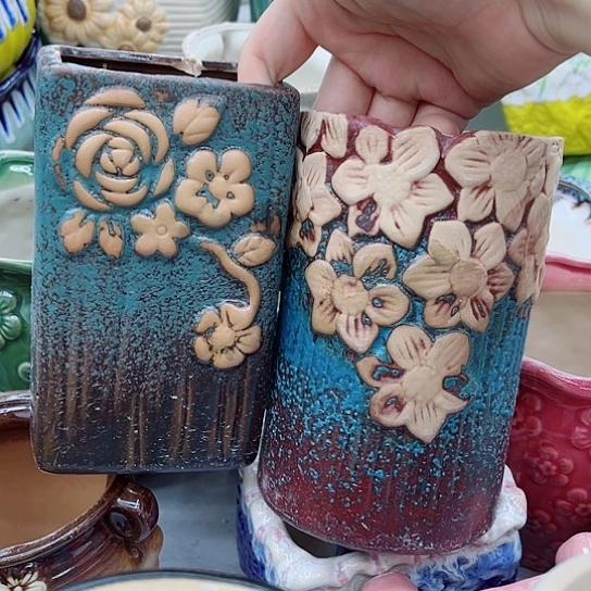 多肉绿植陶瓷花盆9.9包邮，有空