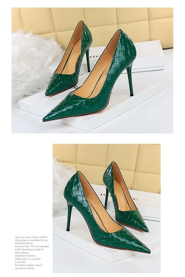 漆皮气质浅口印染春秋