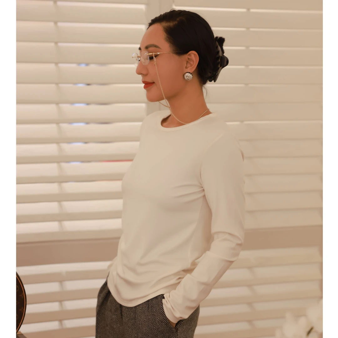 【Do.Fashion欧阳】“粉丝必入”百搭暖绒显瘦弹力暖绒T打底衫内搭