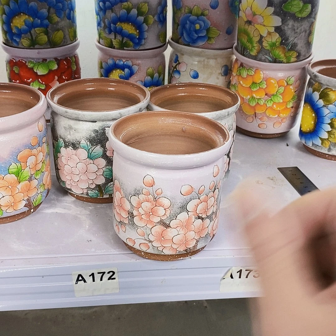 怡***朵花盆紫砂手绘花盆满28包邮