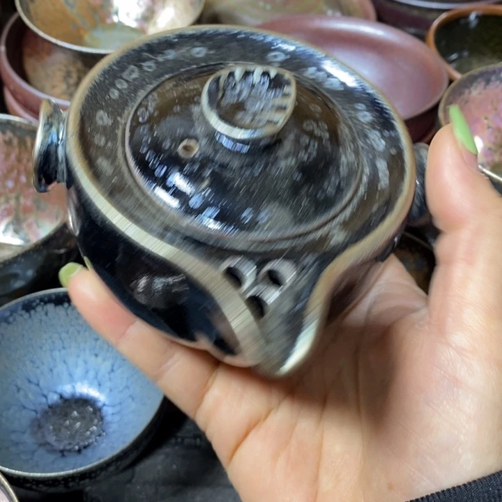 茶盏建阳建盏微瑕手抓壶