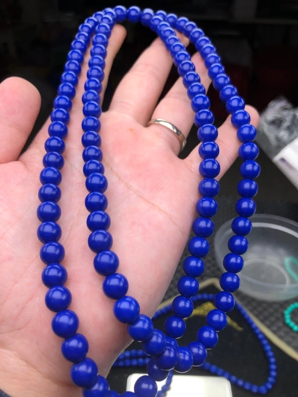 410 无白无金小青8mm佛珠手串