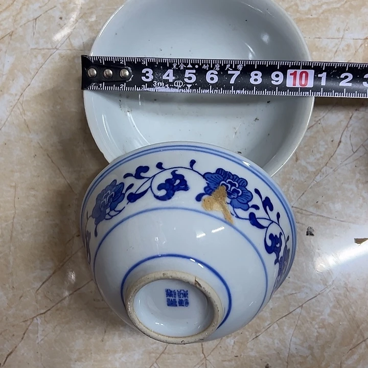 陶摆件2个10.5厘米芙蓉花碗