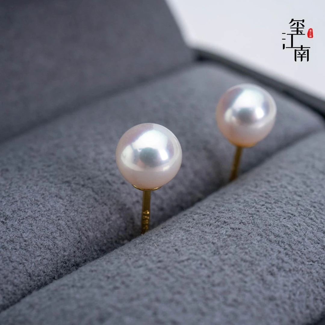 珠宝级小天女耳钉｜淡水AK极光珍珠耳钉5-5.5mm FE0112