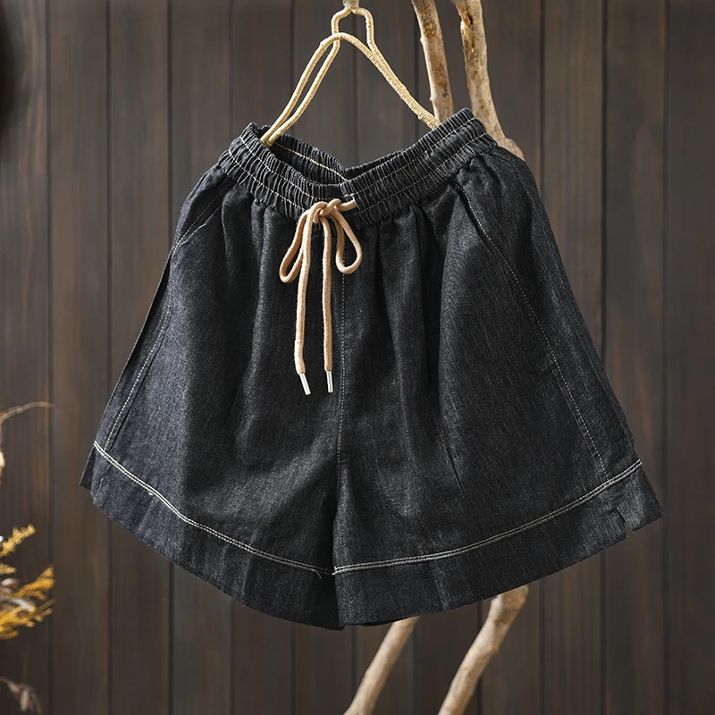 黑色纯棉牛仔短裤女小个子外穿夏2025新高腰显瘦休闲百搭直筒热裤