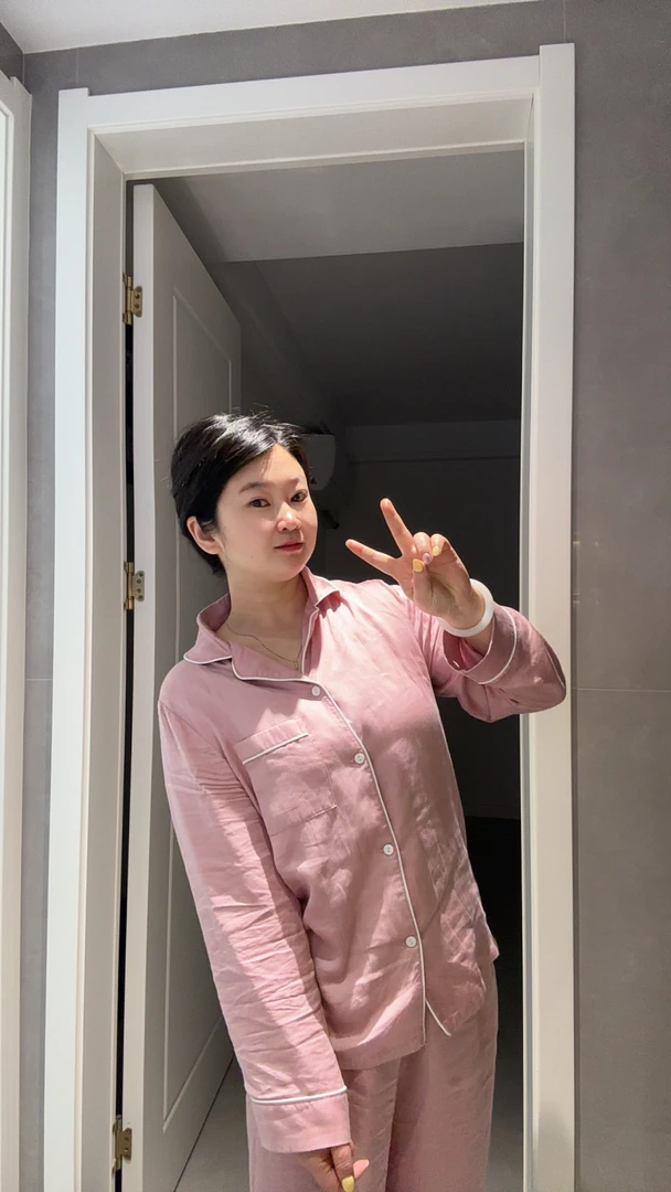 天丝纯色透气长裤长袖睡衣家居服套装秋季翻领家居服上衣春夏薄款