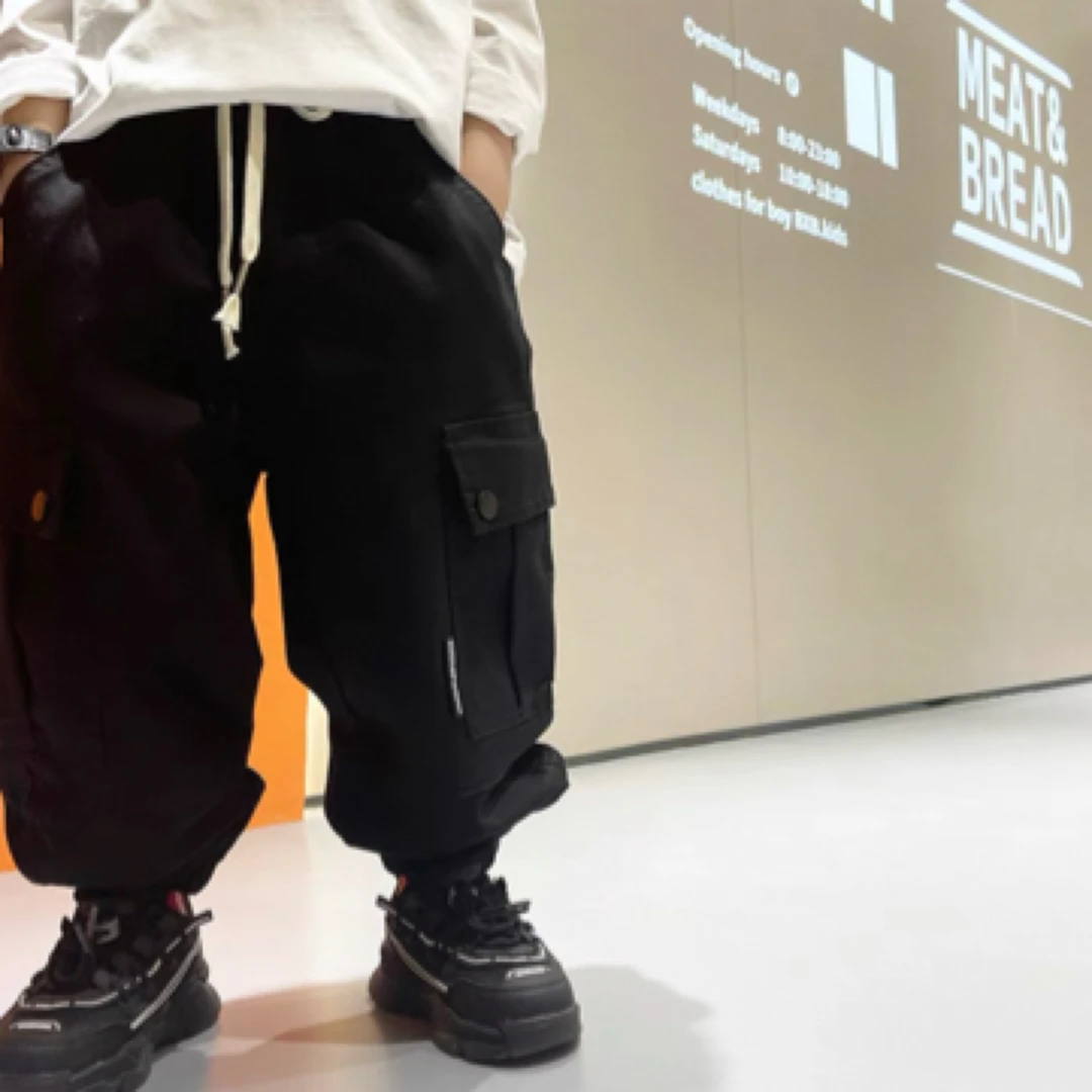 s202水洗棉新款男款时尚百搭潮牌休闲裤儿童运动