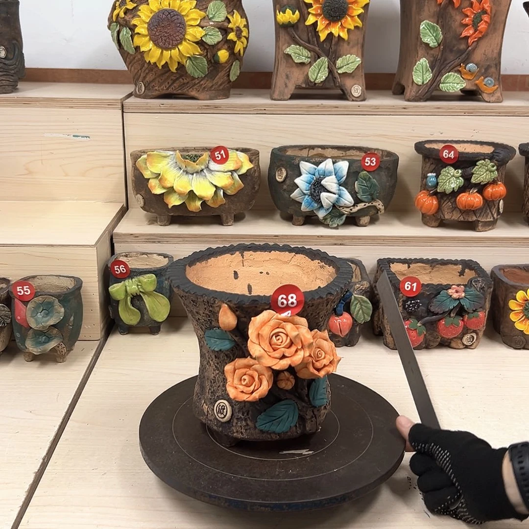 紫砂花盆68号内口15外高16