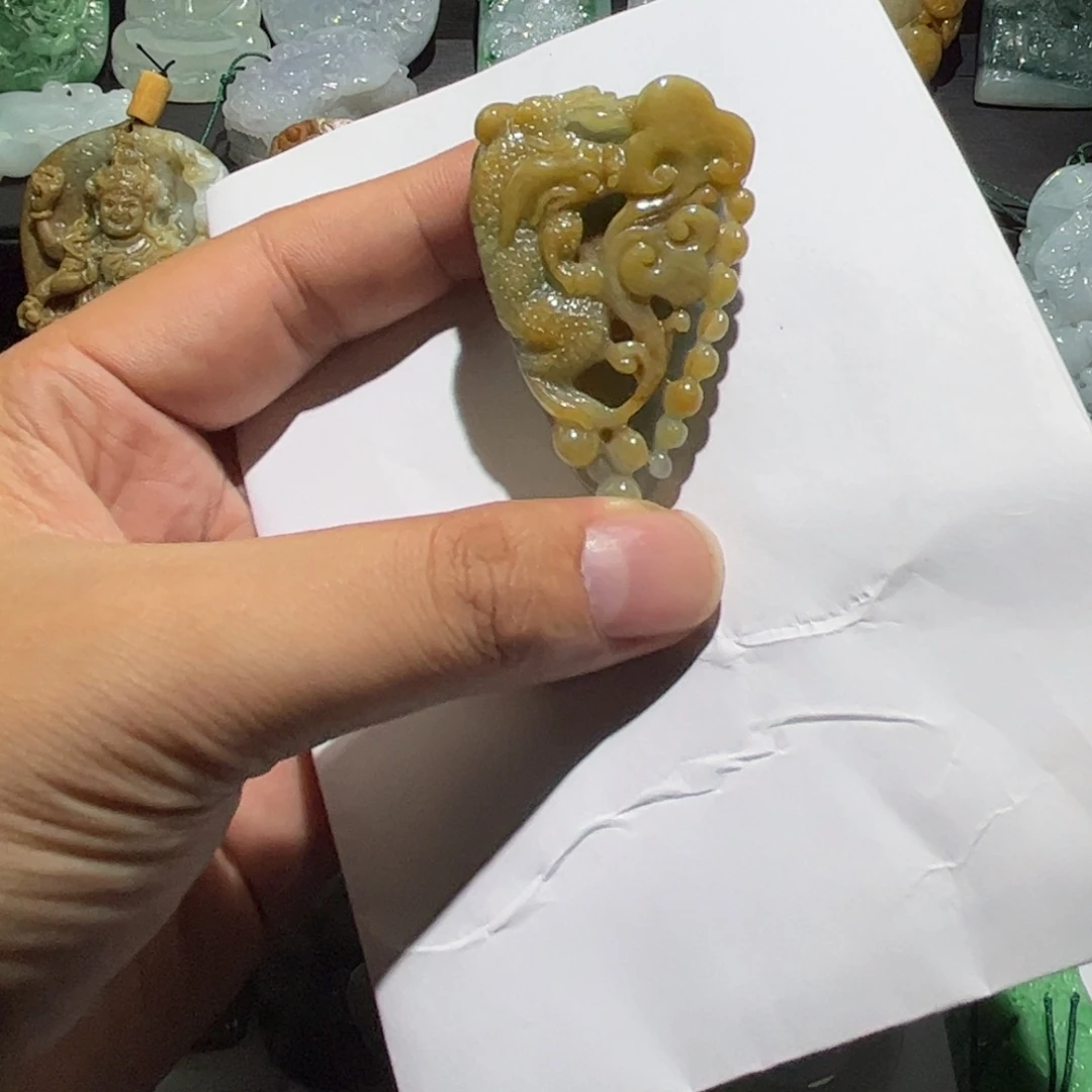 颈饰未镶嵌翡翠三角金蟾