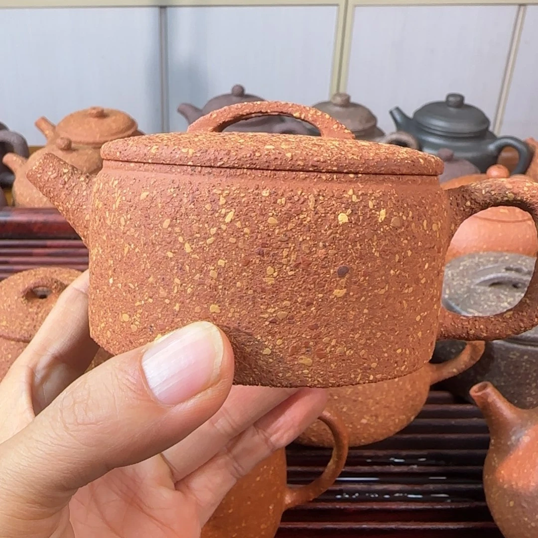 茶壶紫砂八目红降洗砂汉瓦200cc