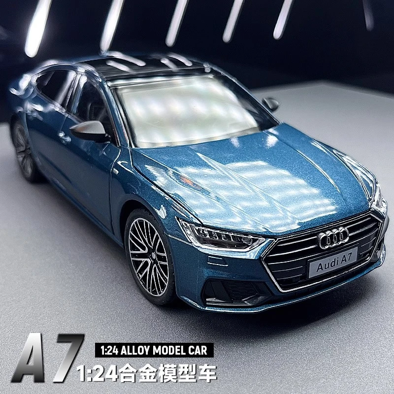 新款奥迪A7合金车模转向避震玩具车仿真汽车模型收藏男孩收藏摆件