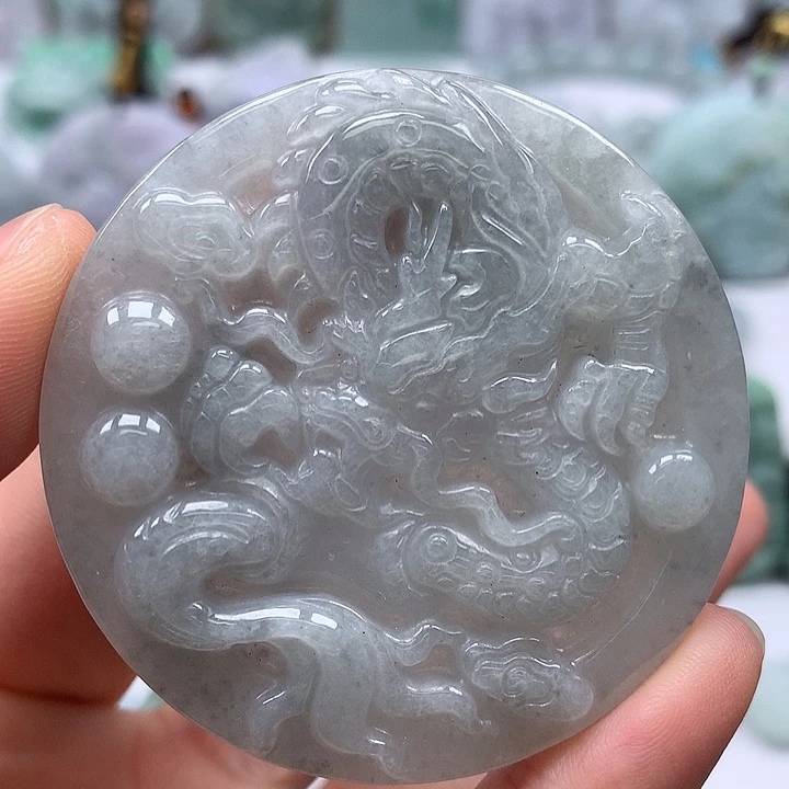 翡翠未镶嵌颈饰仿古龙行天下洒乌鸡料福利