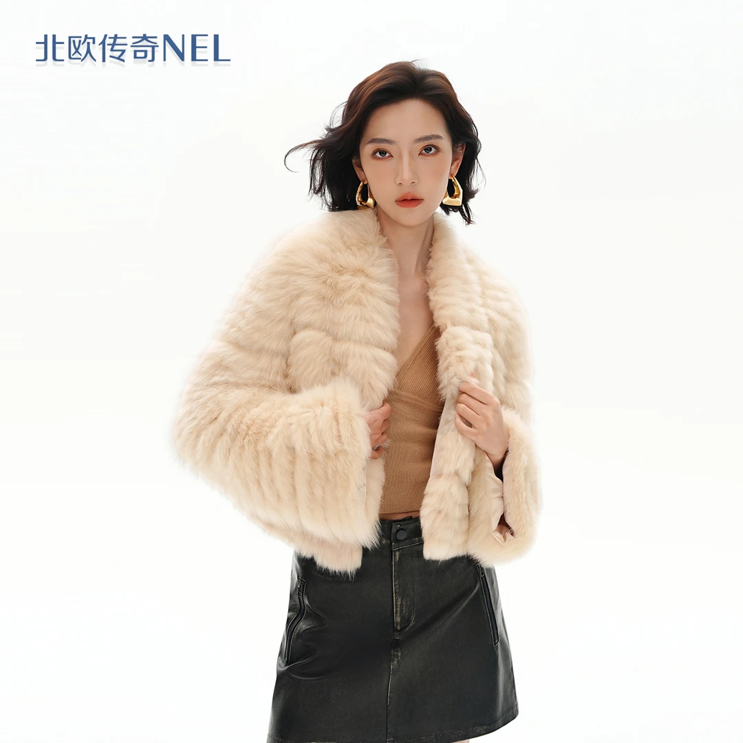 nazi狐狸毛进口皮草年轻短款北欧传奇AJ2
