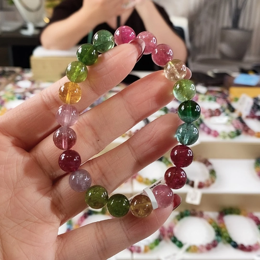 碧玺手串未镶嵌G2429单圈颜色微差