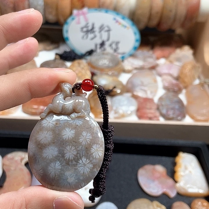 硅化珊瑚（珊瑚玉）未镶嵌颈饰