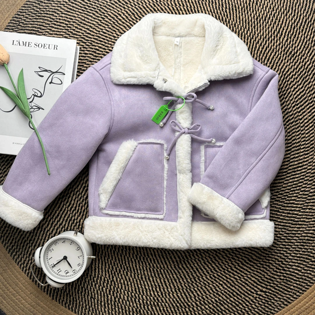 IEF/爱依服2025冬季新款时髦洋气女童潮流【童装】磨砂皮外套