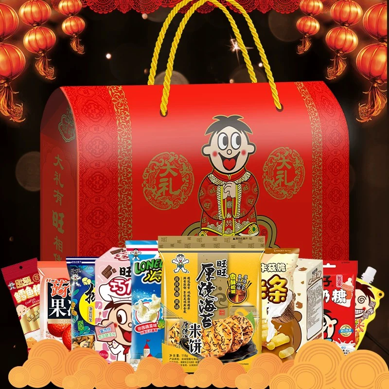 旺旺818g大礼盒节日必备馈赠亲友年节氛围分享优质喜庆品牌一整箱