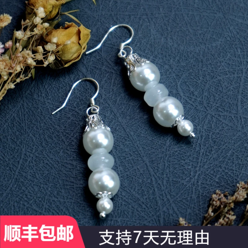 A52足银999耳钩百搭气质素款轻奢简约个性国风耳饰