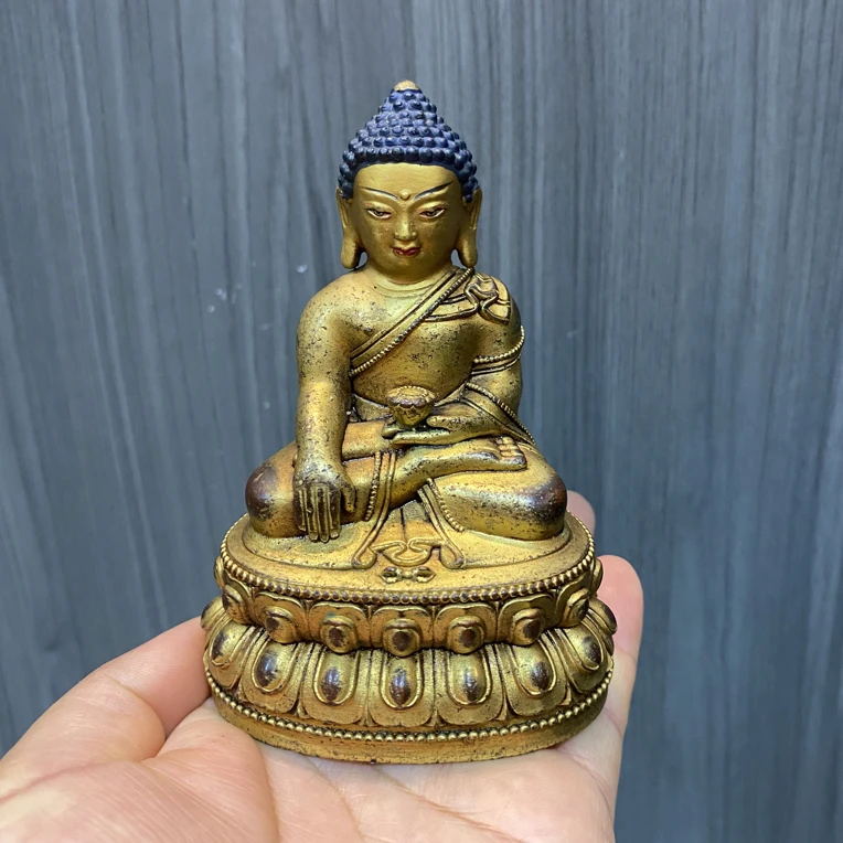 禅意释迦摩尼佛纯铜鎏金佛像