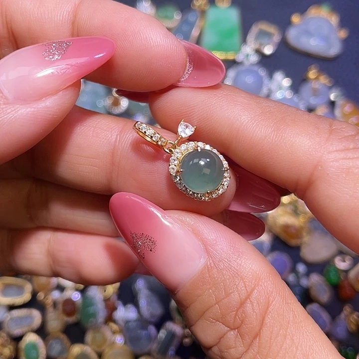 翡翠银S925镶嵌颈饰