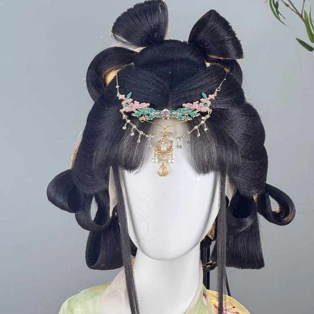 梦金陵粉蓝额饰璎珞两用款蝴蝶串珠项链复古小众