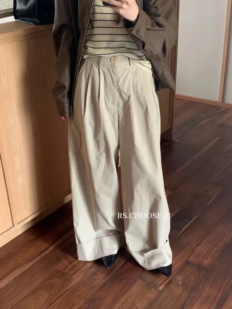 米古古 RS.CHOOSE #5196#福 韩系高腰直筒阔腿裤（裤长102 腰围66）