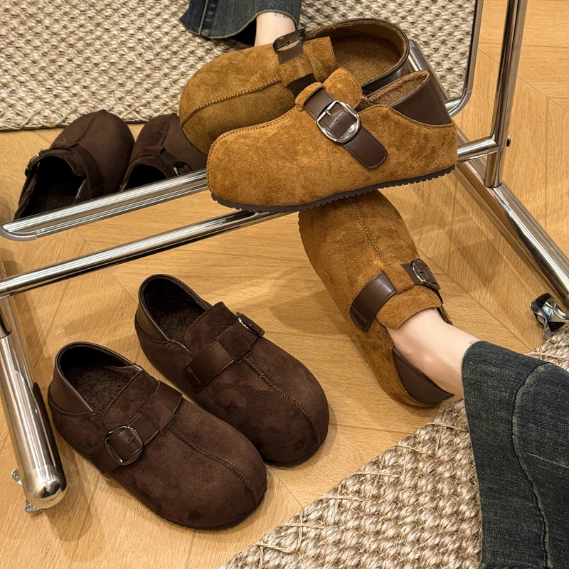 超火内增高全包加绒勃肯鞋女秋冬爆款软底两穿休闲鞋外穿时尚女鞋