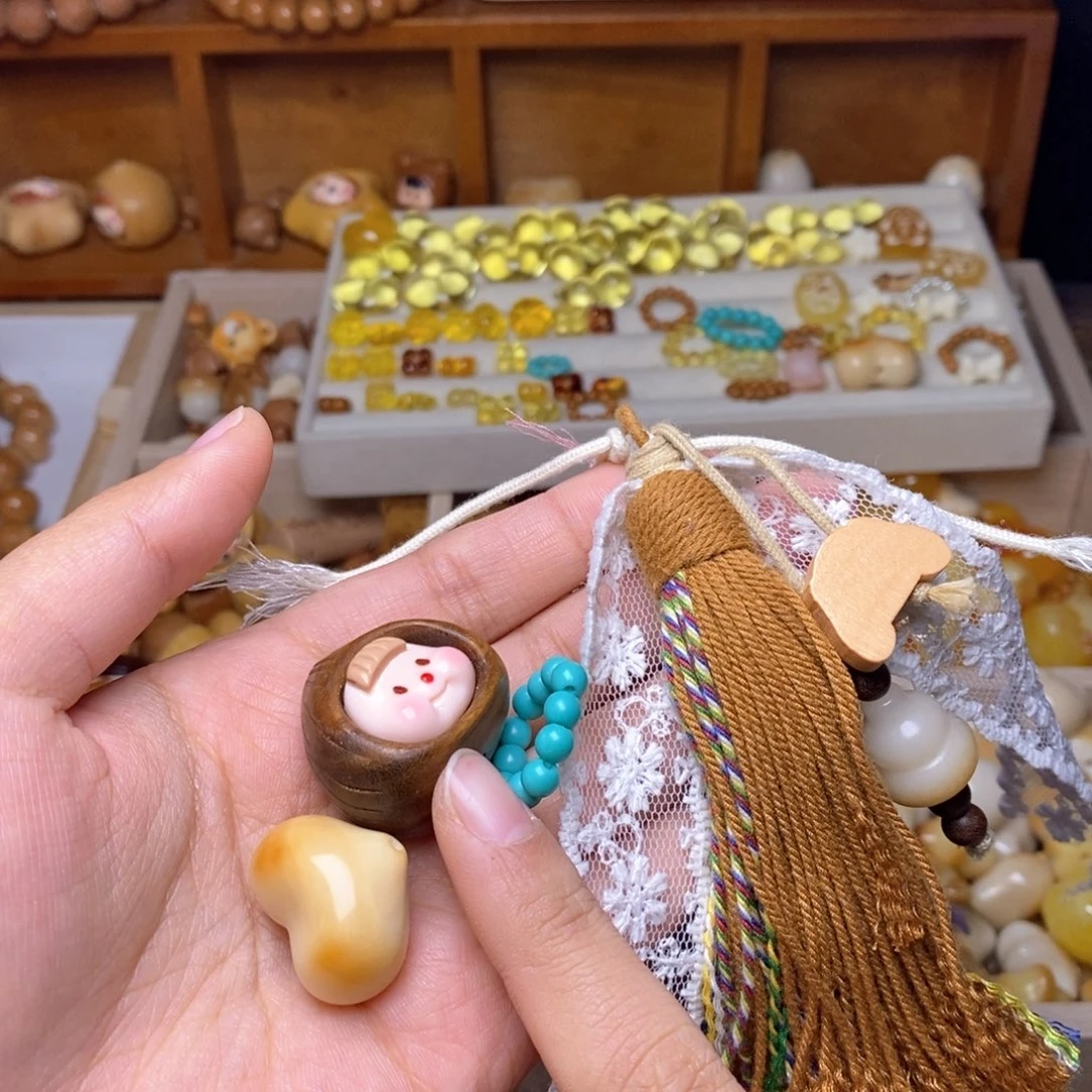 猴头核桃手串爱心，蓝卡，多妹，焦糖玛奇朵流苏