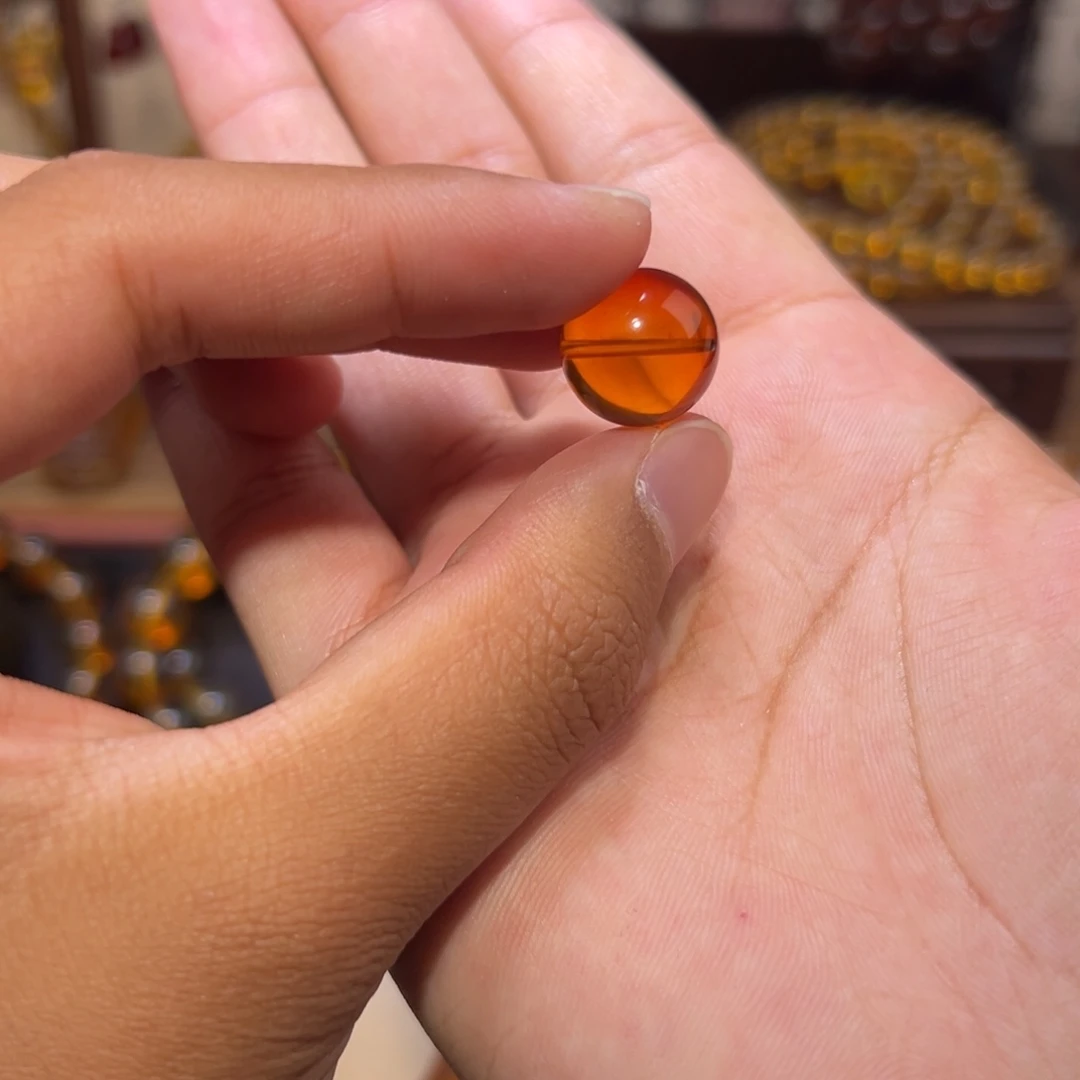 琥珀未镶嵌颈饰14mm血珀单珠