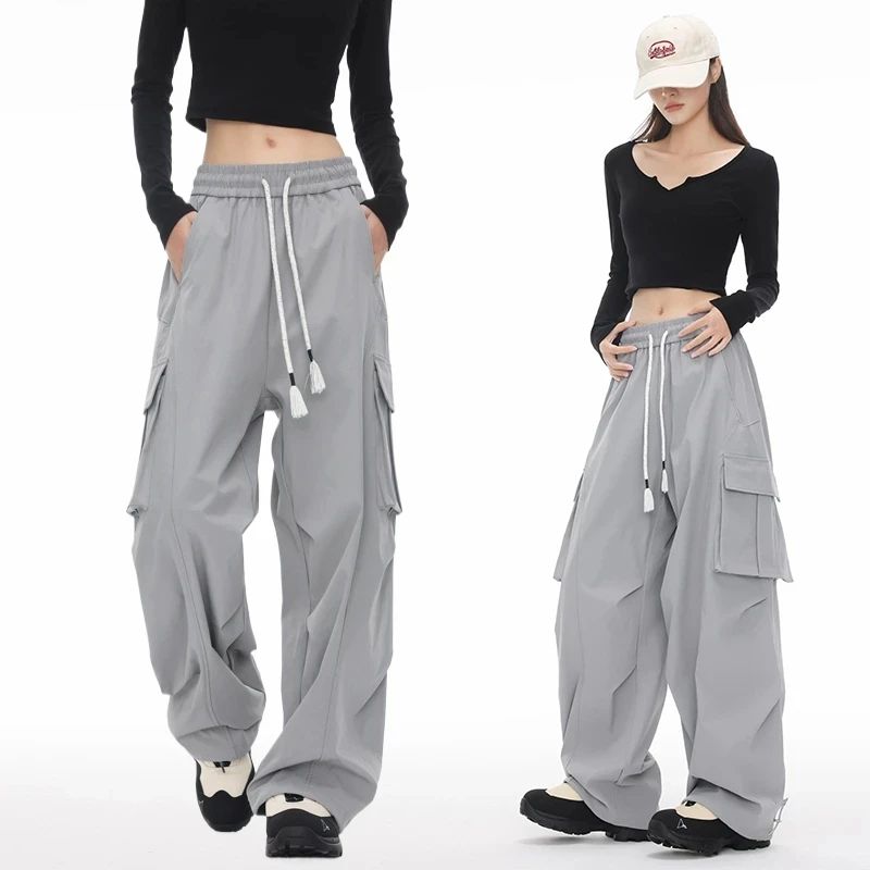 PAKA夏季潮流户外工装长裤美式高街宽松休闲百搭男女同款裤子