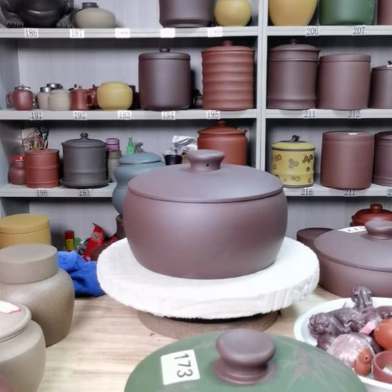 茶叶罐紫砂四饼茶叶罐老紫泥素面7