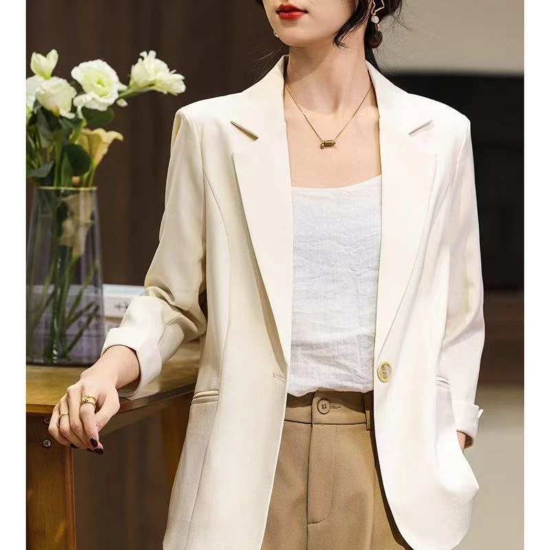 032春季新款闪闪工艺七分袖女士时尚西装显瘦西服外套气质百搭