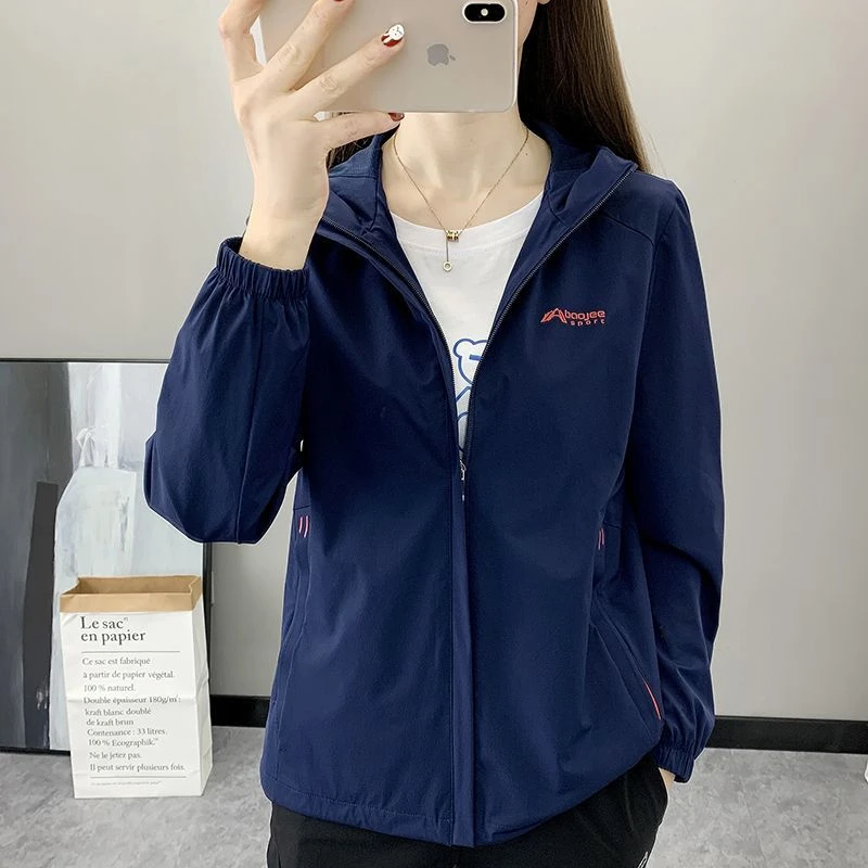 2K620春秋季单层网衬冲锋衣女防风防水户外跑步时尚百搭运动外套