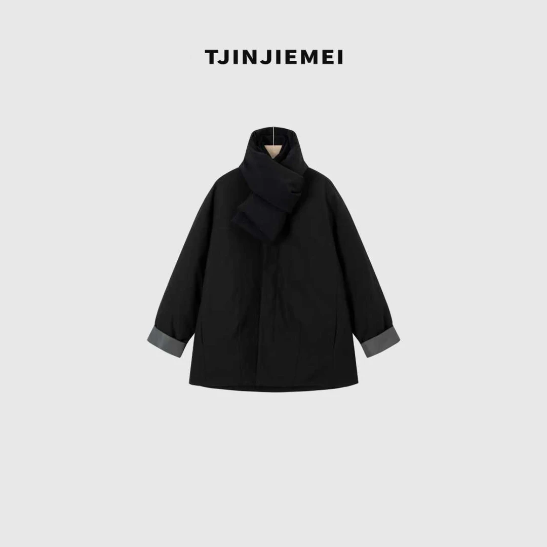 T井姐妹【伯克利】设计感宽松廓形中空纱鹅绒服YRF2510-TJ571