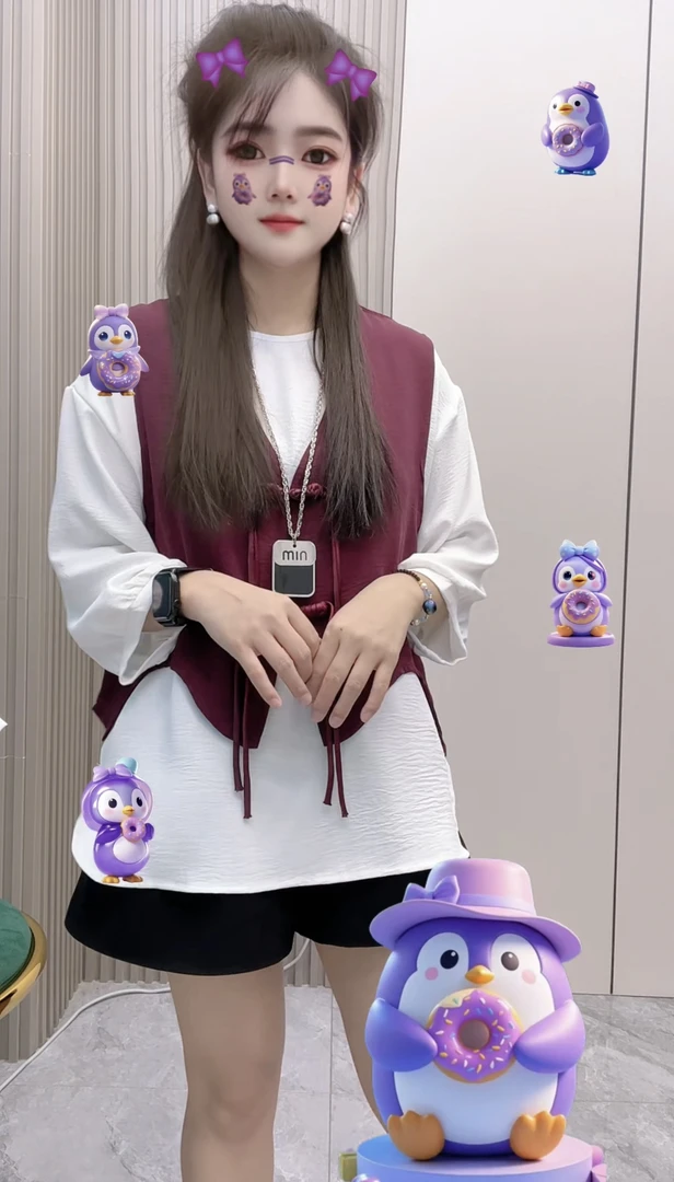 套装女2025春夏新快时尚休闲八分袖圆领小衫马甲显瘦两件套妈妈装