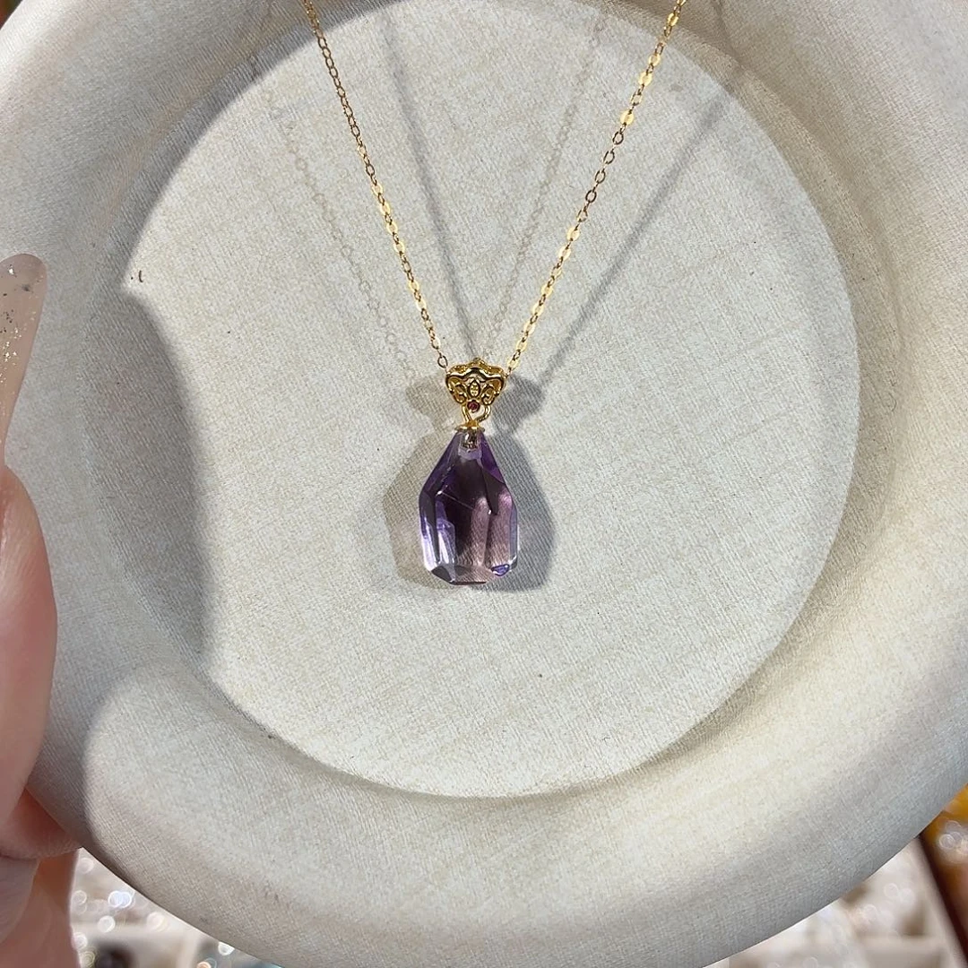 颈饰紫晶银S925镶嵌巴西紫项链