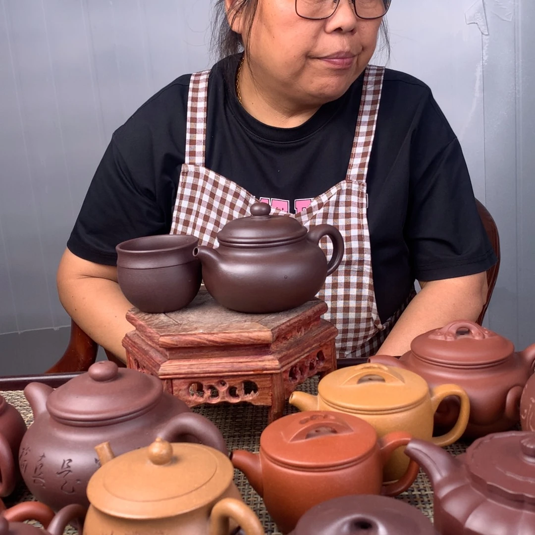 石***屏茶壶紫砂宜兴紫砂壶茶壶原矿紫砂壶