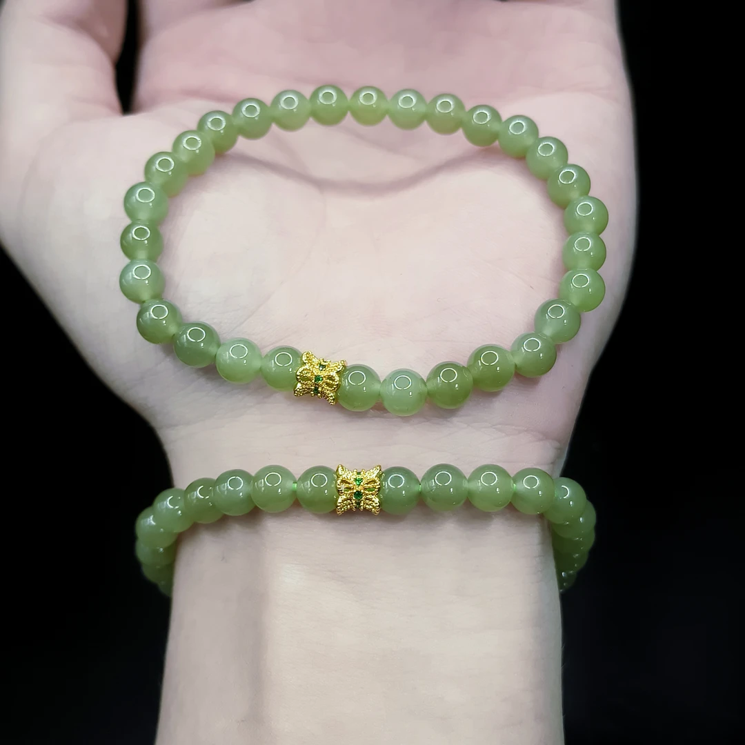 【李想精选】和田玉DIY单圈手串X1【多样性发其一】约6mm