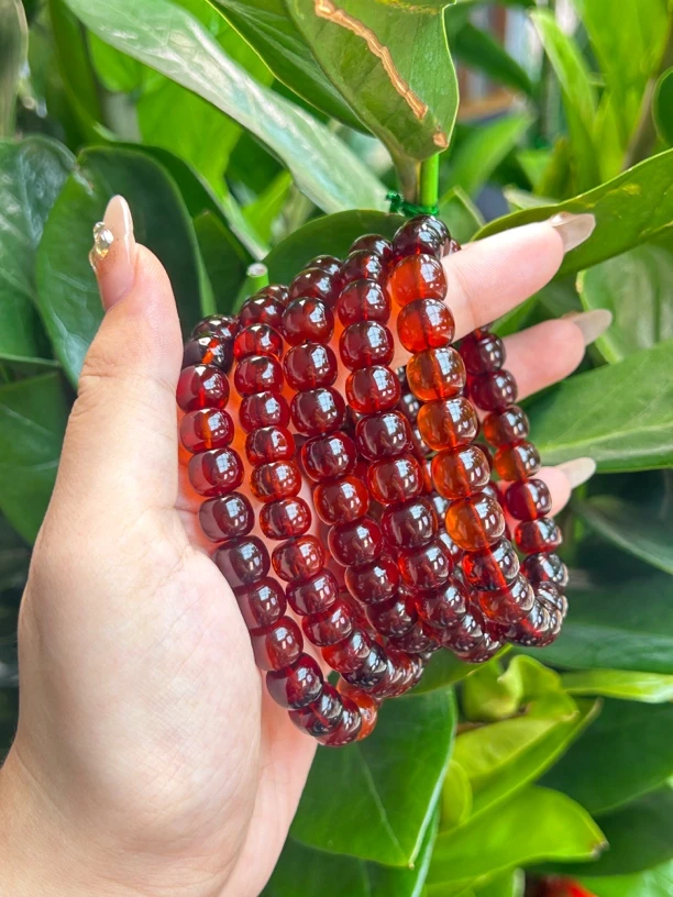 【德昌隆珠宝】8mm天然血蜜老型手串（多样性发其一)