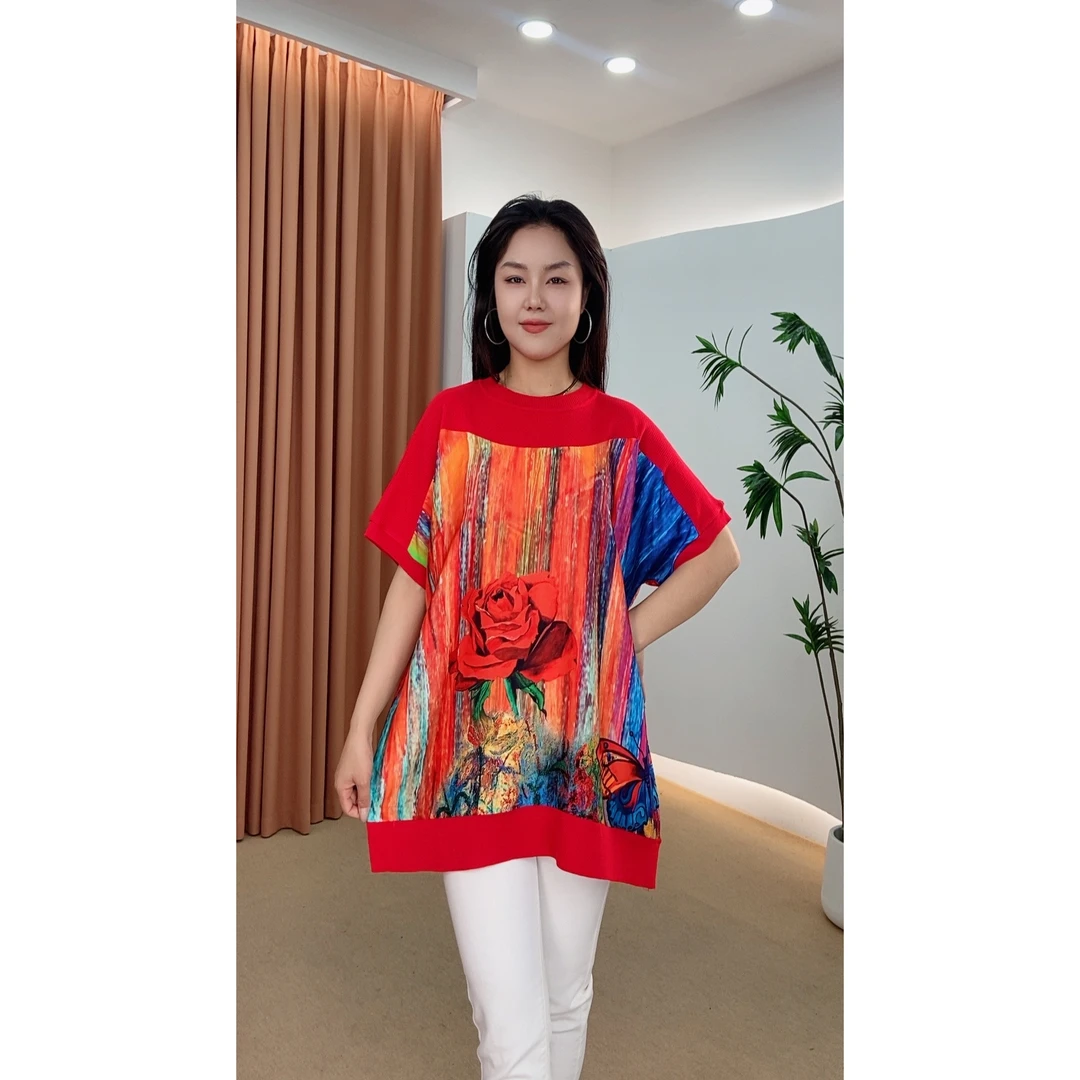 933号春夏新款时尚针织提花宽松长袖百搭外套显瘦大码休闲夏季