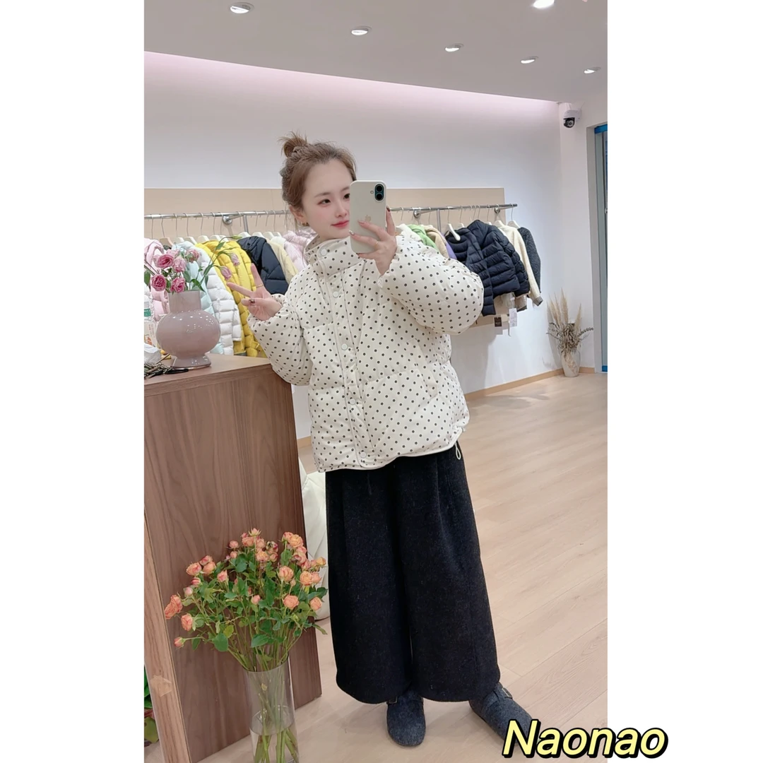 清新棉服小花女短款韩系立领宽松加厚保暖外套冬季小棉服