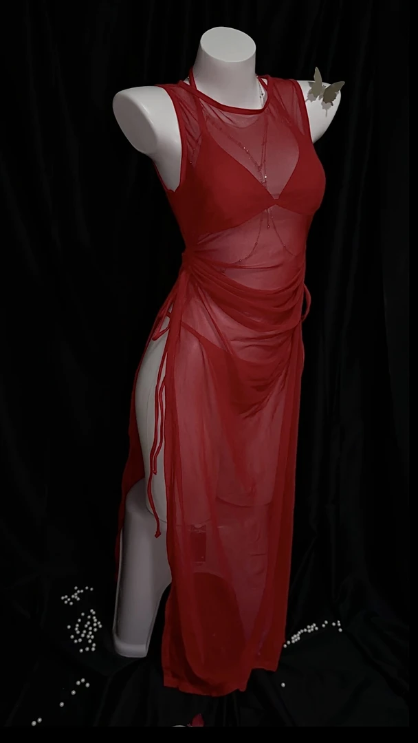 网纱三件套分体纯色罩衫沙滩套装NO退换